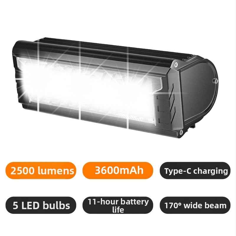 ACRUNU predné svetlo na bicykel, vodotesné, nabíjateľné, vysoký jas, dlhá výdrž batérie