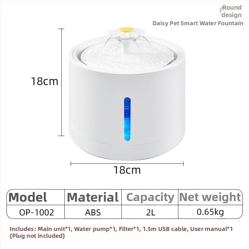 YOMI Inteligentná napájačka pre domáce zvieratá pre mačky a psy — Automatické filtrovanie a cirkulácia, Funkcia proti preschnutiu, Odnímateľný dizajn, Veľká kapacita
