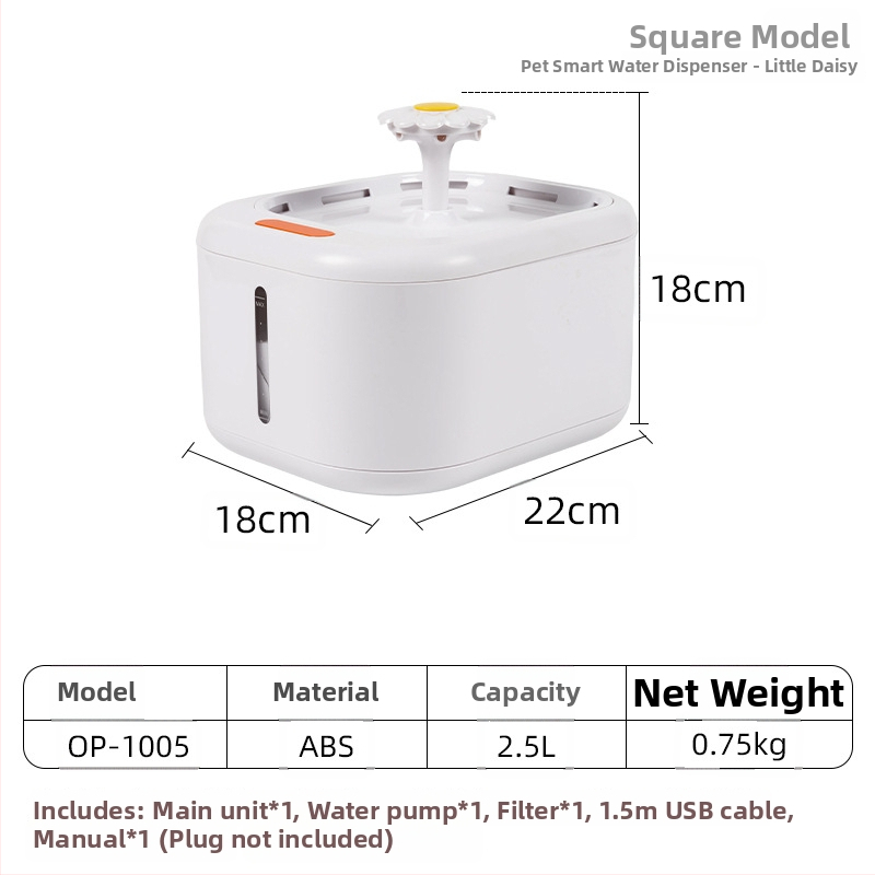 YOMI Inteligentná napájačka pre domáce zvieratá pre mačky a psy — Automatické filtrovanie a cirkulácia, Funkcia proti preschnutiu, Odnímateľný dizajn, Veľká kapacita