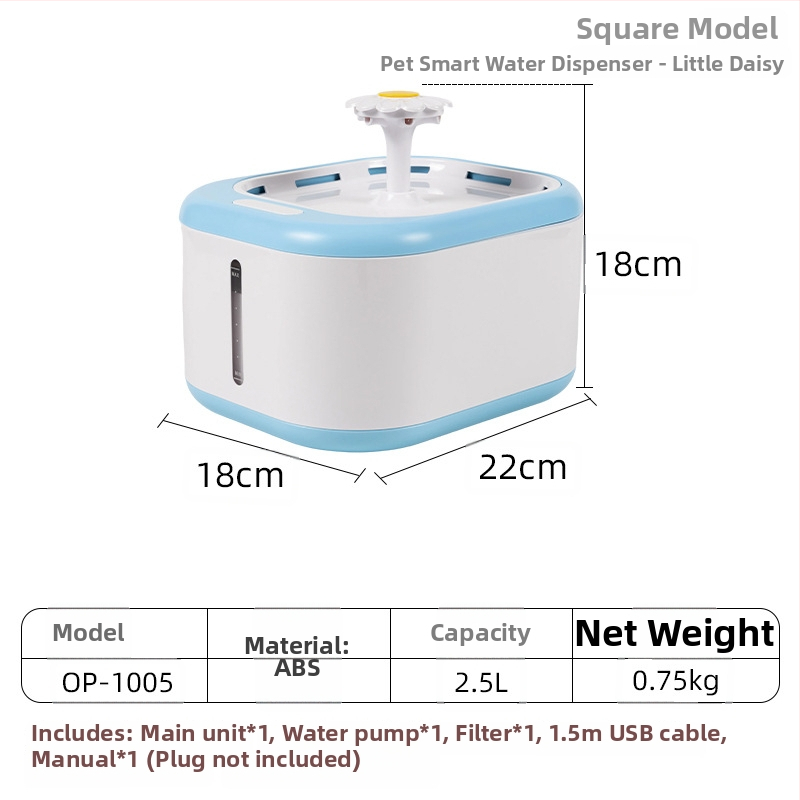YOMI Inteligentná napájačka pre domáce zvieratá pre mačky a psy — Automatické filtrovanie a cirkulácia, Funkcia proti preschnutiu, Odnímateľný dizajn, Veľká kapacita