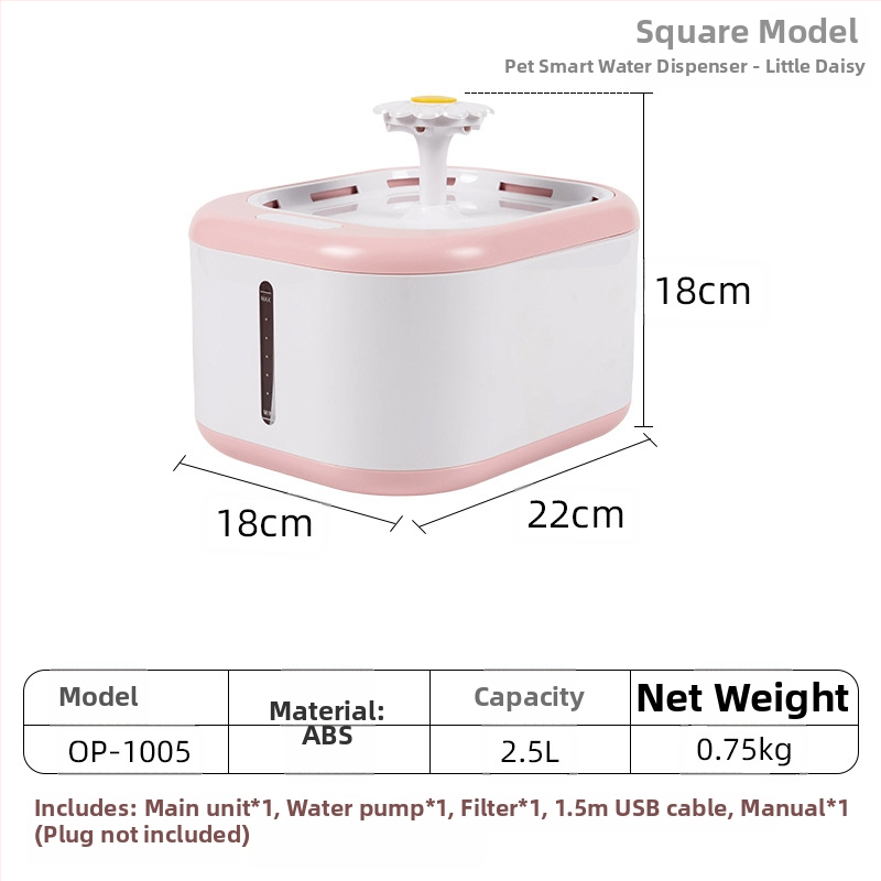 YOMI Inteligentná napájačka pre domáce zvieratá pre mačky a psy — Automatické filtrovanie a cirkulácia, Funkcia proti preschnutiu, Odnímateľný dizajn, Veľká kapacita