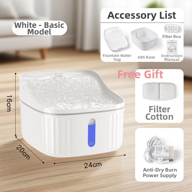 YOMI Inteligentná napájačka pre domáce zvieratá pre mačky a psy — Automatické filtrovanie a cirkulácia, Funkcia proti preschnutiu, Odnímateľný dizajn, Veľká kapacita