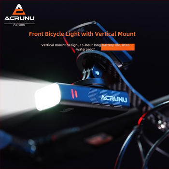 ACRUNU predné bicyklové svetlo so širokým lúčom – nepremokavé, 110 g, rozmery 10.4×3.4×2.3 cm