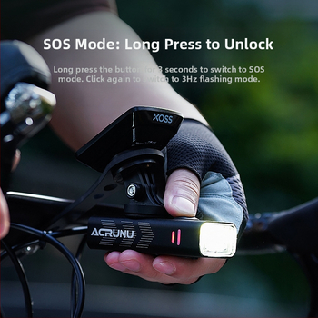 ACRUNU predné bicyklové svetlo so širokým lúčom – nepremokavé, 110 g, rozmery 10.4×3.4×2.3 cm