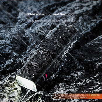 ACRUNU predné bicyklové svetlo so širokým lúčom – nepremokavé, 110 g, rozmery 10.4×3.4×2.3 cm