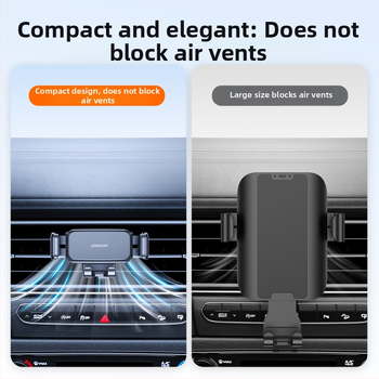 Joyroom Automašīnas tālruņa turētājs - mehānisks, pārnēsājams mini turētājs ventilācijas atverei un instrumentu panelim, ABS+PC