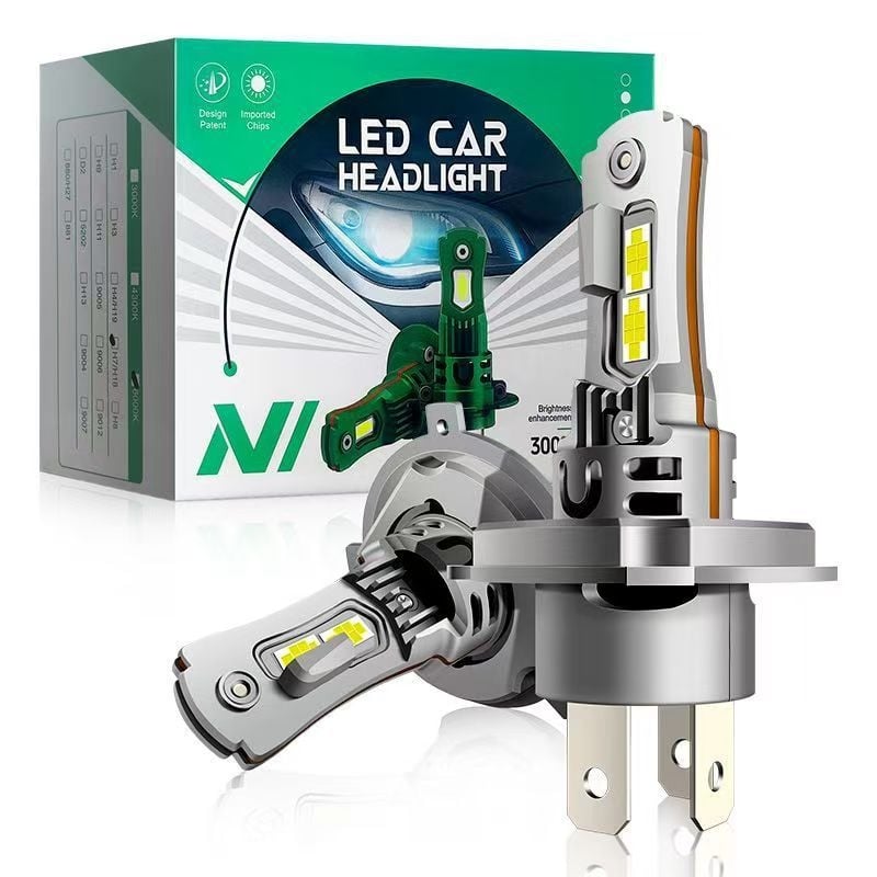 LED automobilske prednje lampe s ugrađenim ventilatorom, kompatibilne s H1/H3/H4/H7/H8/H9/H11 HB3/HB4 9005/9006/9012, 32W, 12,5V, 4800LM, IP68, 50000h vijek trajanja