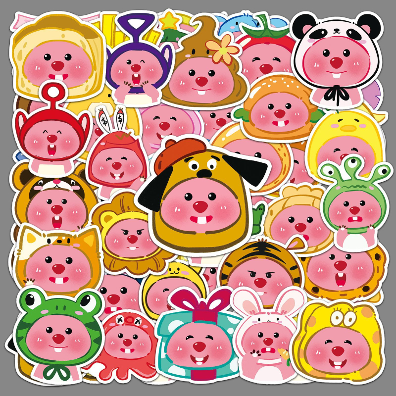 50 kusov samolepiek Loopy hláv na auto, fľašu na vodu, batožinu a kryt telefónu — Značka Shi Qin, Produktové číslo TZ-KTLBT-990; Lepí sa: Áno; IP ochrana: Nie; Štýl: Roztomilý