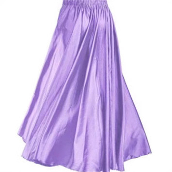 Belly dance dlhá sukňa so širokým lemom - moderný kostým na predstavenie pre ženy; satén Bamei; hlavný materiál: 99% polyester; značka Qingzi aiyi; jar 2025.