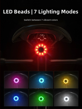 Inteligentné zadné svetlo na bicykel s brzdovým senzorom, dobíjateľné pre cestné bicykle, príslušenstvo na nočné jazdenie