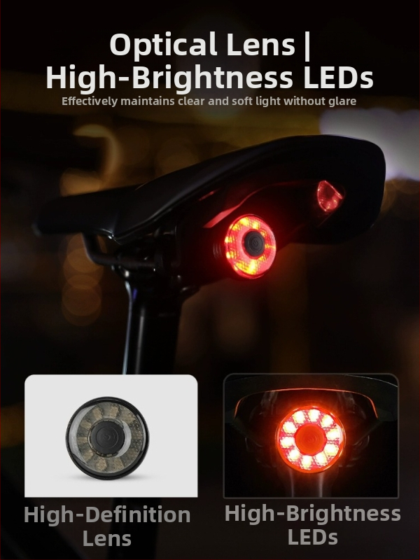 Inteligentné zadné svetlo na bicykel s brzdovým senzorom, dobíjateľné pre cestné bicykle, príslušenstvo na nočné jazdenie