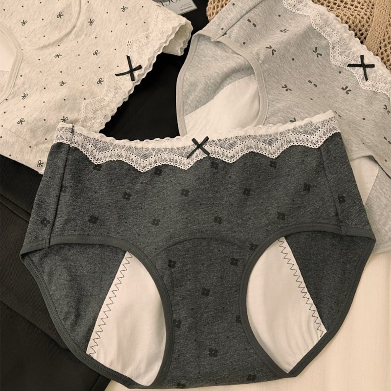 Dámske menštruačné nohavičky s ochranou proti úniku, stredný pás, 100% bavlna s antibakteriálnou úpravou, celá bavlnená podšívka