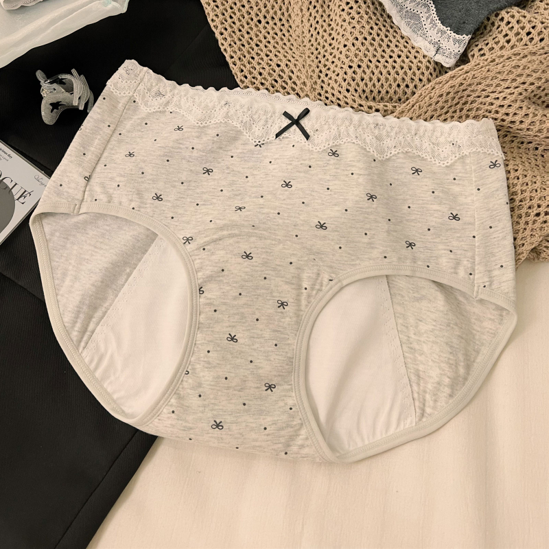 Dámske menštruačné nohavičky s ochranou proti úniku, stredný pás, 100% bavlna s antibakteriálnou úpravou, celá bavlnená podšívka