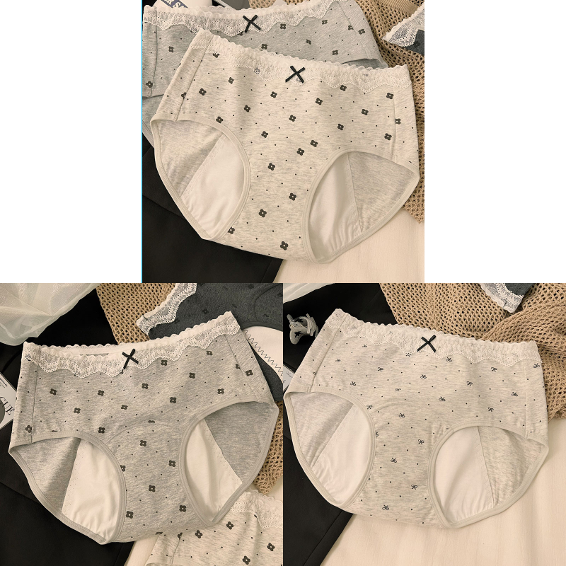 Dámske menštruačné nohavičky s ochranou proti úniku, stredný pás, 100% bavlna s antibakteriálnou úpravou, celá bavlnená podšívka