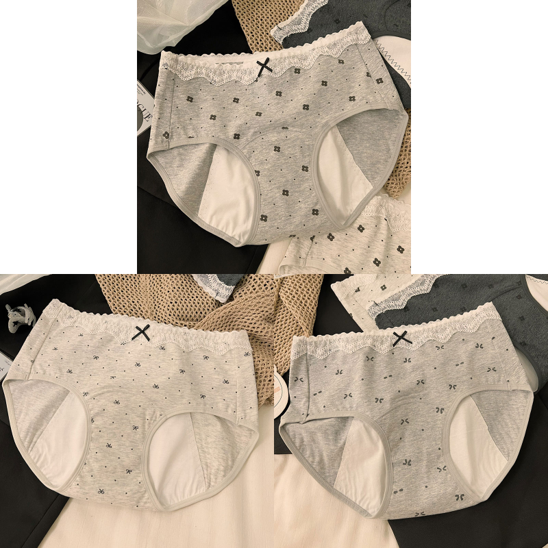 Dámske menštruačné nohavičky s ochranou proti úniku, stredný pás, 100% bavlna s antibakteriálnou úpravou, celá bavlnená podšívka