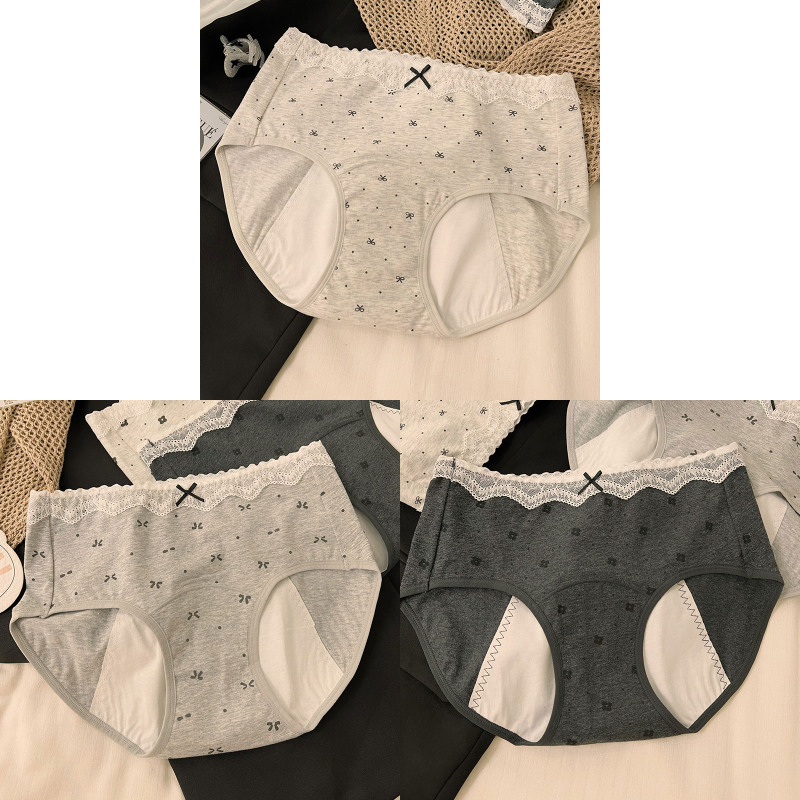 Dámske menštruačné nohavičky s ochranou proti úniku, stredný pás, 100% bavlna s antibakteriálnou úpravou, celá bavlnená podšívka