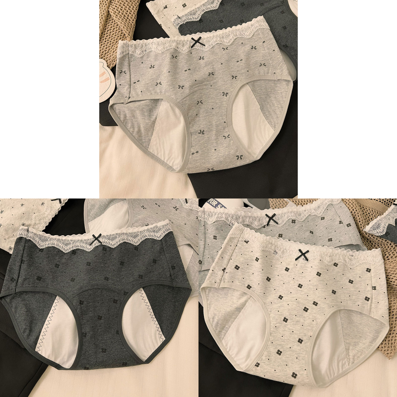 Dámske menštruačné nohavičky s ochranou proti úniku, stredný pás, 100% bavlna s antibakteriálnou úpravou, celá bavlnená podšívka