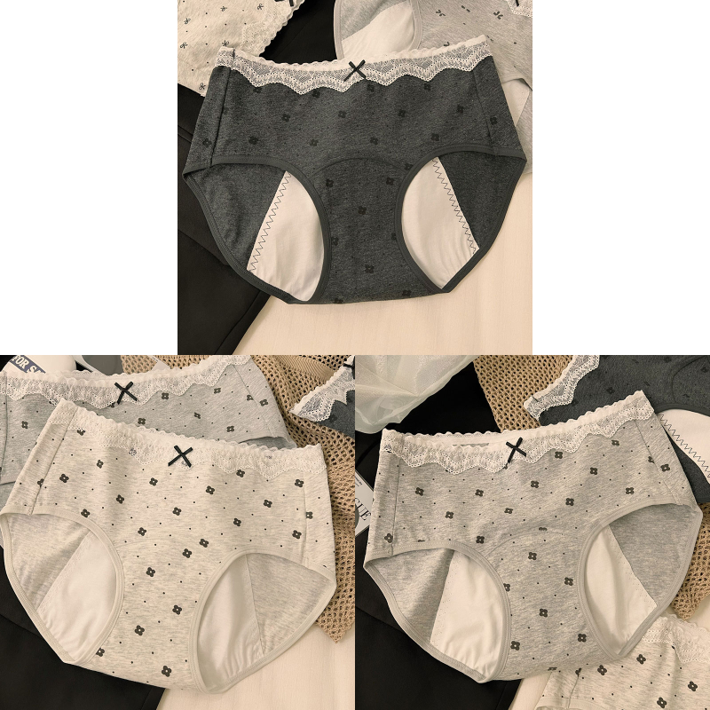 Dámske menštruačné nohavičky s ochranou proti úniku, stredný pás, 100% bavlna s antibakteriálnou úpravou, celá bavlnená podšívka