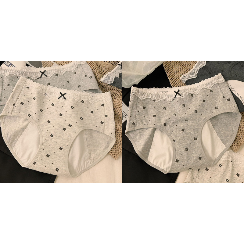 Dámske menštruačné nohavičky s ochranou proti úniku, stredný pás, 100% bavlna s antibakteriálnou úpravou, celá bavlnená podšívka