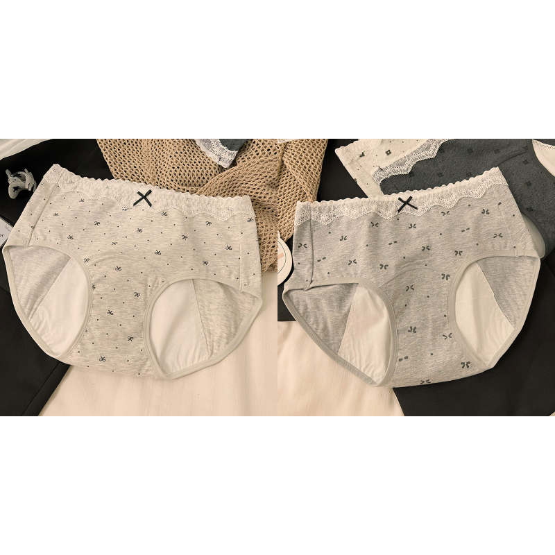 Dámske menštruačné nohavičky s ochranou proti úniku, stredný pás, 100% bavlna s antibakteriálnou úpravou, celá bavlnená podšívka