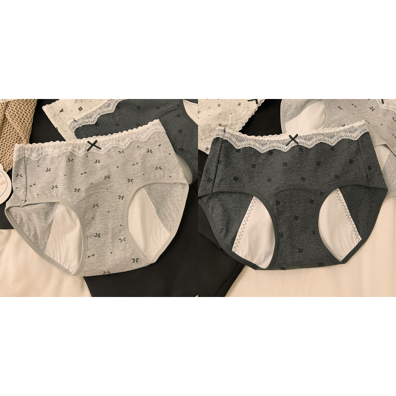 Dámske menštruačné nohavičky s ochranou proti úniku, stredný pás, 100% bavlna s antibakteriálnou úpravou, celá bavlnená podšívka