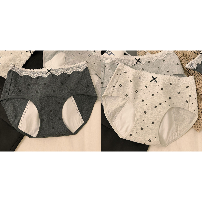 Dámske menštruačné nohavičky s ochranou proti úniku, stredný pás, 100% bavlna s antibakteriálnou úpravou, celá bavlnená podšívka