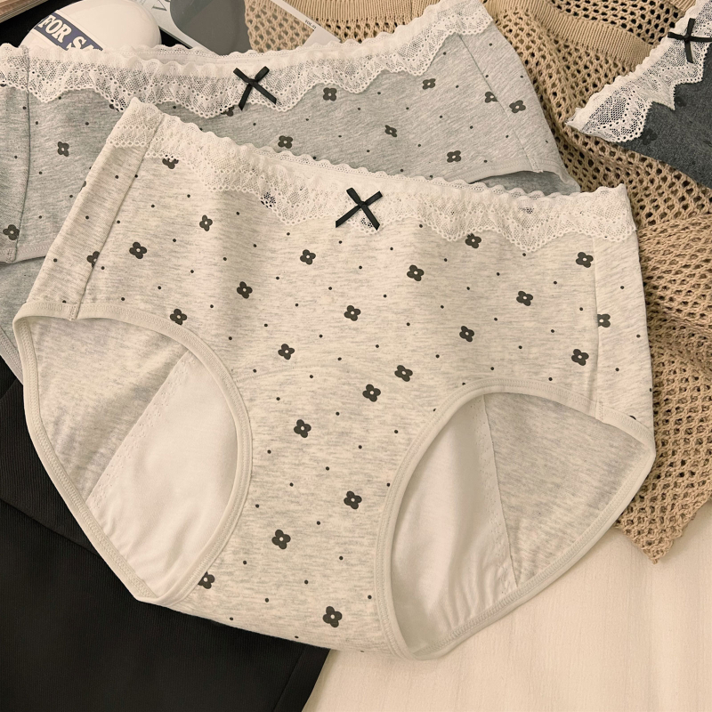 Dámske menštruačné nohavičky s ochranou proti úniku, stredný pás, 100% bavlna s antibakteriálnou úpravou, celá bavlnená podšívka