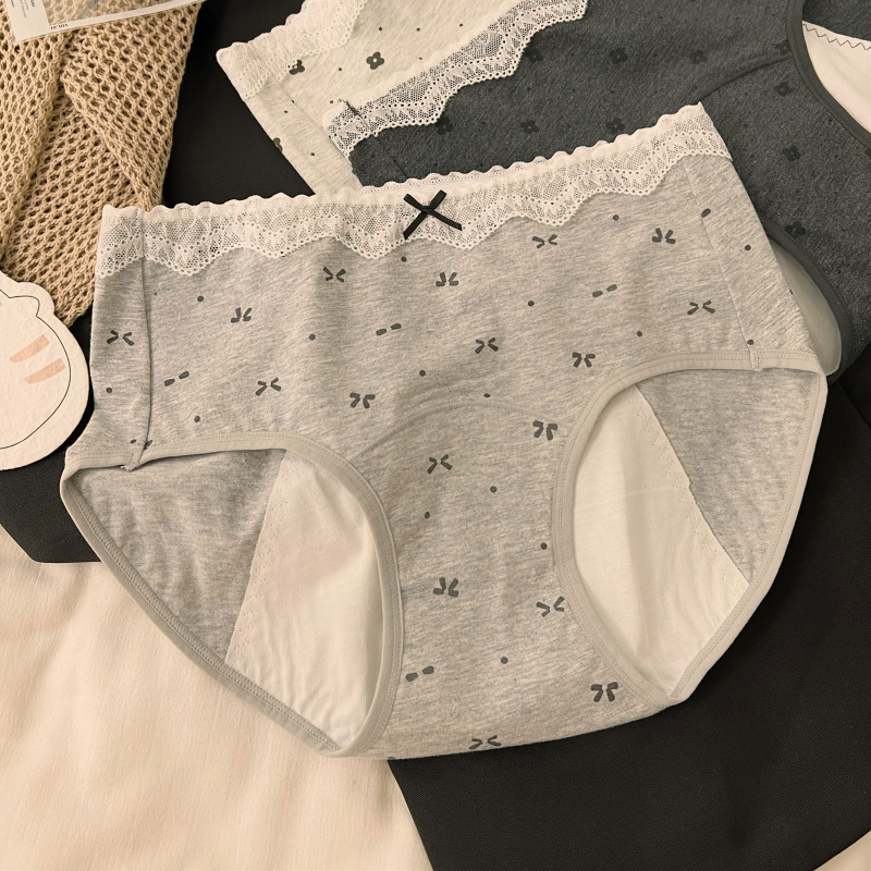 Dámske menštruačné nohavičky s ochranou proti úniku, stredný pás, 100% bavlna s antibakteriálnou úpravou, celá bavlnená podšívka