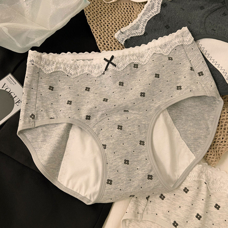 Dámske menštruačné nohavičky s ochranou proti úniku, stredný pás, 100% bavlna s antibakteriálnou úpravou, celá bavlnená podšívka