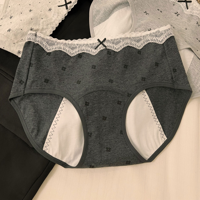 Dámske menštruačné nohavičky s ochranou proti úniku, stredný pás, 100% bavlna s antibakteriálnou úpravou, celá bavlnená podšívka