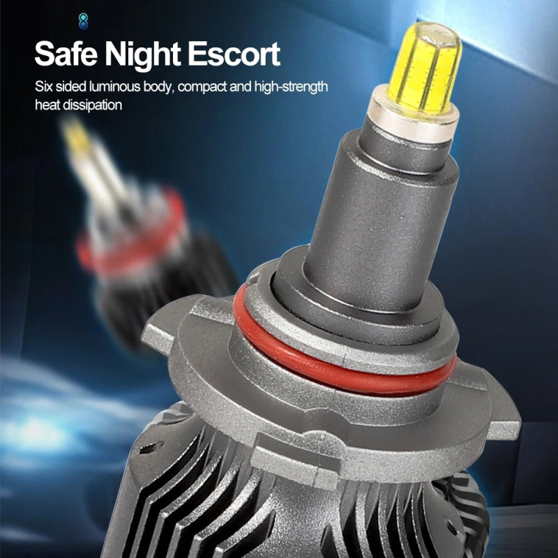 360° LED predné svetlá pre auto, 25W, 12V, 2800 lm, IP67, meď + letecký hliník, kompatibilné s H1/H3/H7/H11/9005/9006/9012