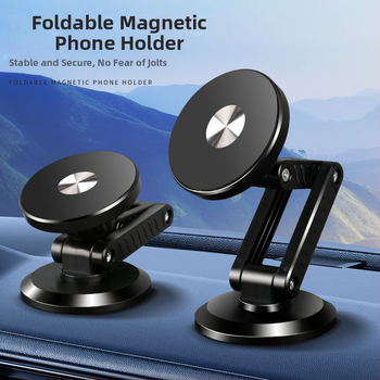 Držiak na telefón do palubnej dosky auta s magnetickým upevnením a skladacím dizajnom – univerzálny, montáž lepením