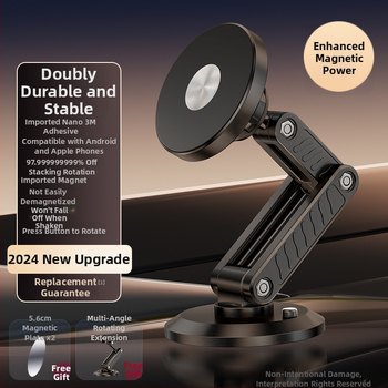 Držiak na telefón do palubnej dosky auta s magnetickým upevnením a skladacím dizajnom – univerzálny, montáž lepením