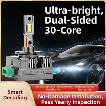 LED hlavné svetlo pre automobil, kompatibilné s D1S–D8S; 35W, 12V; 6000 lm; IP68; telo z leteckého hliníka