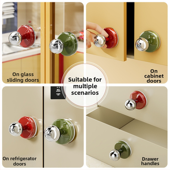 imega Y3948 Dverová rukoväť s prísavkou — bez vŕtania, PET+ABS+nerezová oceľ, povrch: vstrekované formovanie