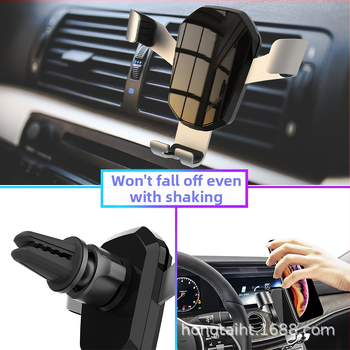 Kovový držiak na telefón do auta s gravitačným mechanizmom pre výduch vzduchu – univerzálny, model 610