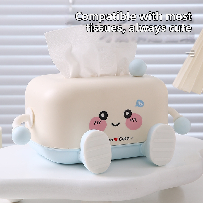 Plastová krabička na vreckovky s ťahacím mechanizmom a podstavcom na telefón – viacúčelová do auta, obývačky a kúpeľne