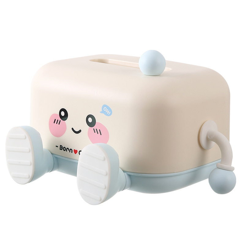 Plastová krabička na vreckovky s ťahacím mechanizmom a podstavcom na telefón – viacúčelová do auta, obývačky a kúpeľne