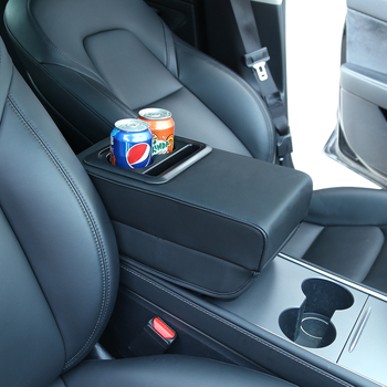 Capac pentru cotieră pentru Tesla Model 3/Y, din piele, cu suport pentru pahar, model te3520, asistență la instalare