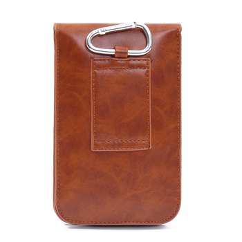 Vyriska juosmens telefono krepšys, vertikalus (PU oda; atsparus vandeniui; stilius: verslo kelionė; lytis: vyras; kategorija: juosmens dėklas)