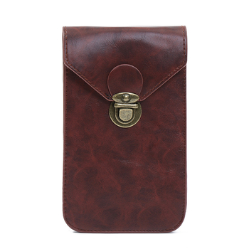 Vyriska juosmens telefono krepšys, vertikalus (PU oda; atsparus vandeniui; stilius: verslo kelionė; lytis: vyras; kategorija: juosmens dėklas)