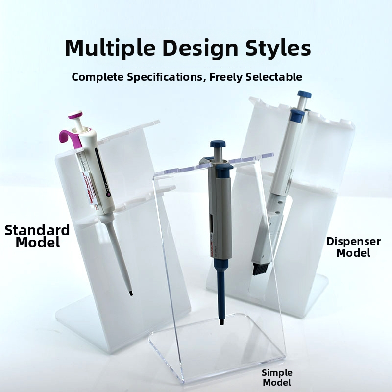 Pipetės laikiklis iš organinio akrilo, Z formos, sieninis tvirtinimas, 5 laikikliai, plokščias laikiklio dizainas, lazerinis pjovimas