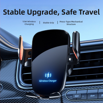Bezdrôtový nabíjač do auta a držiak na telefón s navigáciou – 20W bezdrôtové nabíjanie, automatická indukcia, elektrické uchytenie, univerzálna kompatibilita