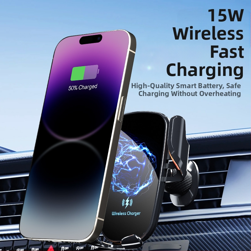 Bezdrôtový nabíjač do auta a držiak na telefón s navigáciou – 20W bezdrôtové nabíjanie, automatická indukcia, elektrické uchytenie, univerzálna kompatibilita