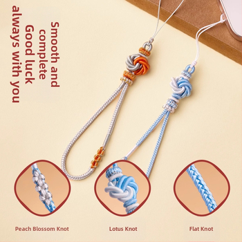 Ručne tkaný mandala náramok na telefón s rastlinným a kvetovým vzorom — Materiál: šnúra; Technika: ručné pletenie; Pôvod: Lianyungang; Pôvodný dizajn