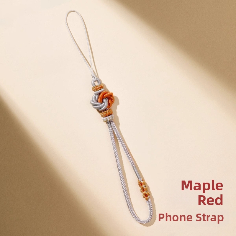 Ručne tkaný mandala náramok na telefón s rastlinným a kvetovým vzorom — Materiál: šnúra; Technika: ručné pletenie; Pôvod: Lianyungang; Pôvodný dizajn