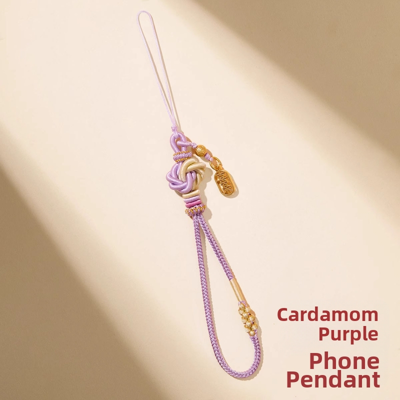 Ručne tkaný mandala náramok na telefón s rastlinným a kvetovým vzorom — Materiál: šnúra; Technika: ručné pletenie; Pôvod: Lianyungang; Pôvodný dizajn