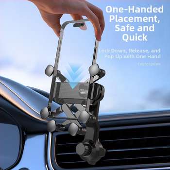 Gravitačný držiak na telefón pre autoventiláciu – Snap-On univerzálny držiak na auto, 7.5W