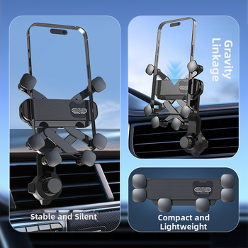 Gravitačný držiak na telefón pre autoventiláciu – Snap-On univerzálny držiak na auto, 7.5W