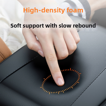 Ādas automašīnas elkoņa atbalsta spilvens ar atmiņas putām, universāls J tipa spilvens, aizsargājošs pārklājs